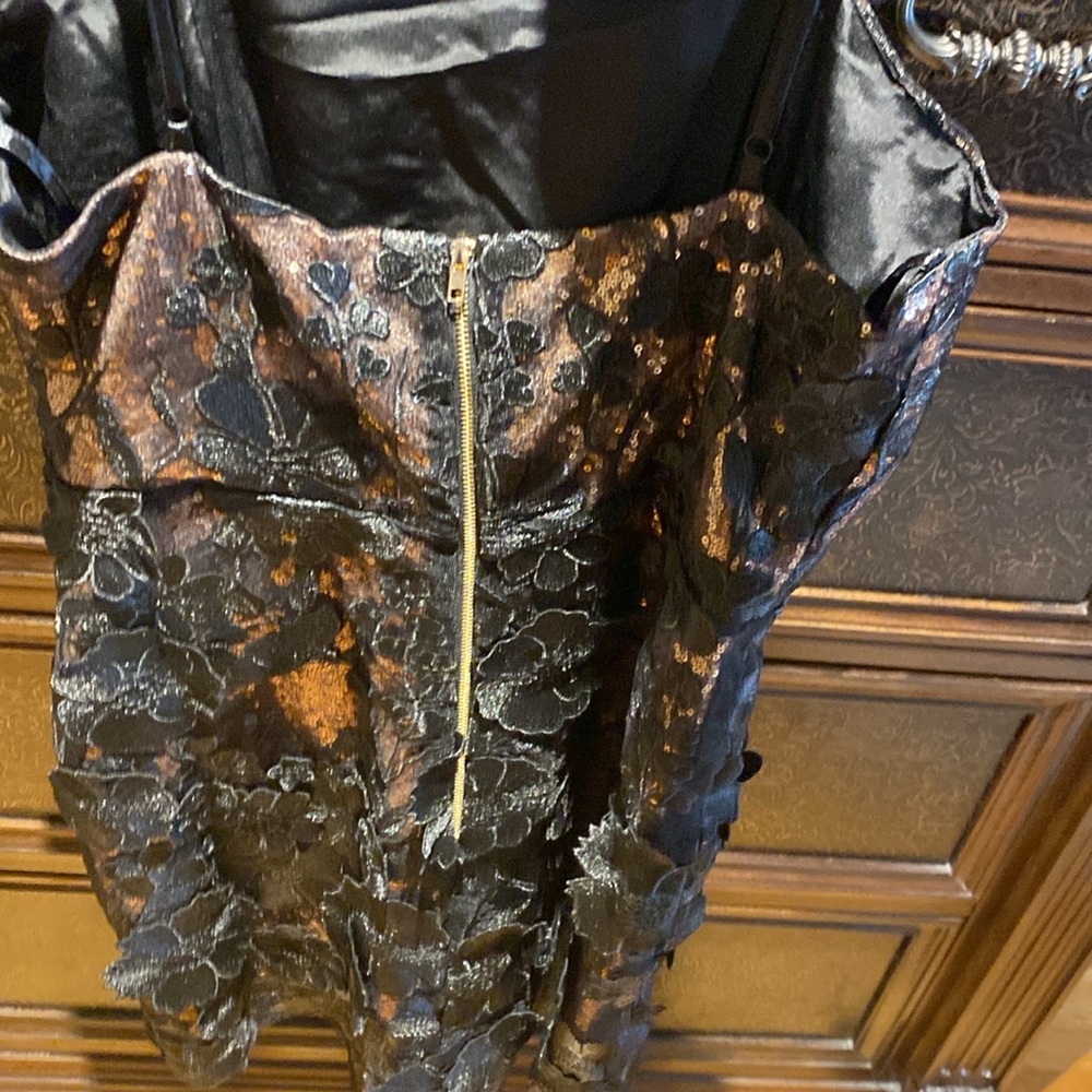 Altr’d State Black floral mini cocktail dress - Picture 2 of 4
